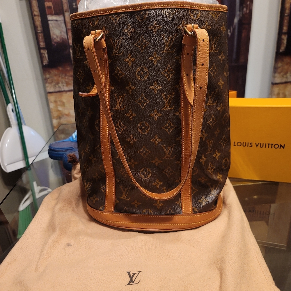 LOUIS VUITTON Bucket GM Shoulder Tote Bag SP0928 France Vintage - Picture 2 of 12